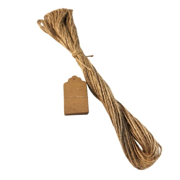 Card Stock Paper Tags With Jute Twine String For Gift Wrapping Crafting Or Labe - Picture 2 of 6